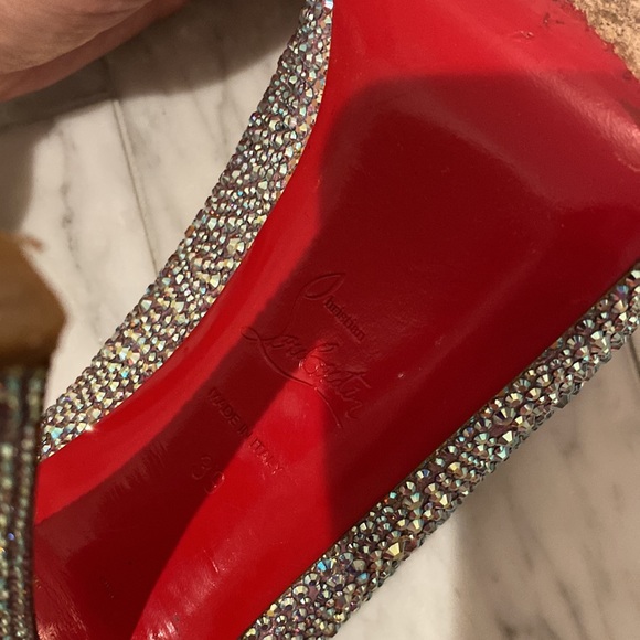 Christian Louboutin Swarovski Crystal Embellished Peep Toe size 39 - Picture 7 of 10